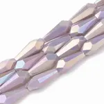 Electroplate Opaque Solid Color Glass Beads Strands