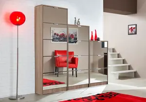 Sestava výklopných botníků se zrcadlem vincent - dub sonoma