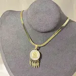 201 Stainless Steel Clear Cubic Zirconia Flat Round Virgin with Feather Pendant Necklaces