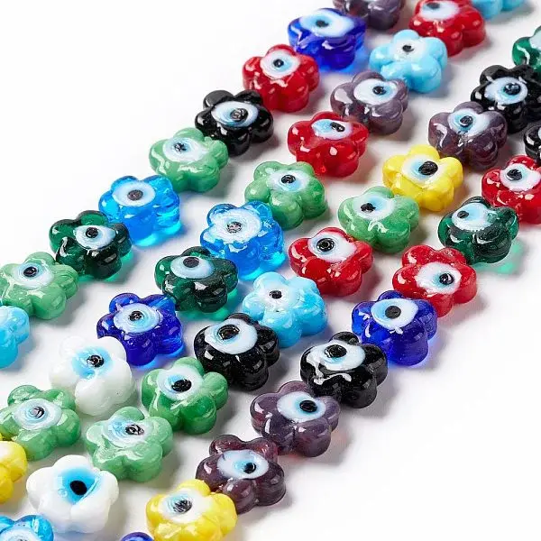 Handmade Evil Eye Lampwork Beads Strands