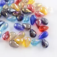 AB-Color Plated Teardrop Glass Beads