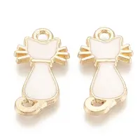 Alloy Enamel Kitten Pendants