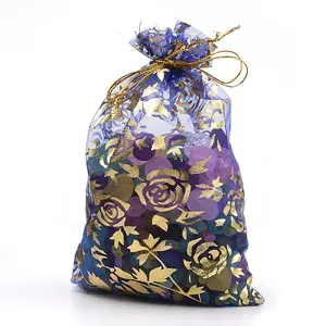 Rose Printed Organza Bags