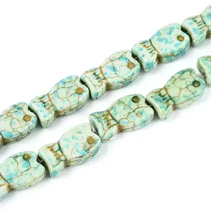 Spray Painted Synthetic Turquoise Beads Strands