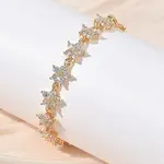 Cubic Zirconia Flower Link Bracelets