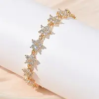 Cubic Zirconia Flower Link Bracelets