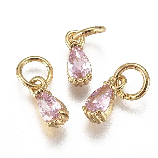 Brass Micro Pave Cubic Zirconia Charms