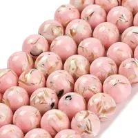 Assembled Synthetic Stone and Trochus Shell Beads Strands