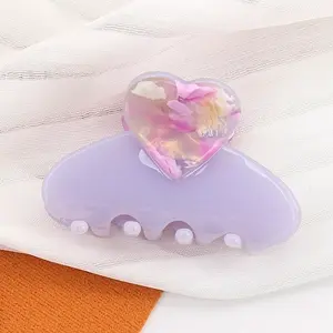 Heart Acetate Claw Hair Clips