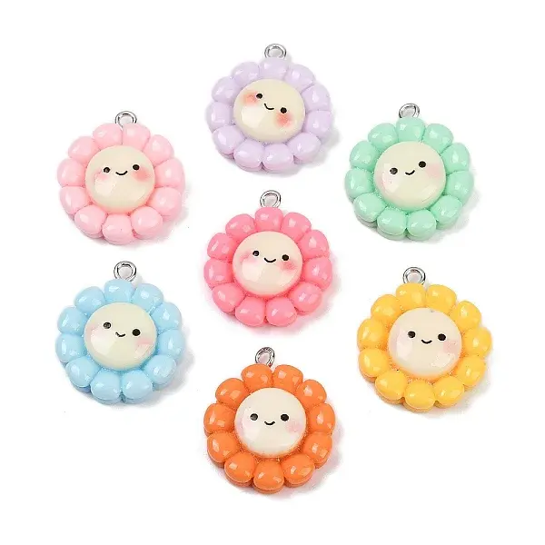 Sunflower Opaque Resin Pendants