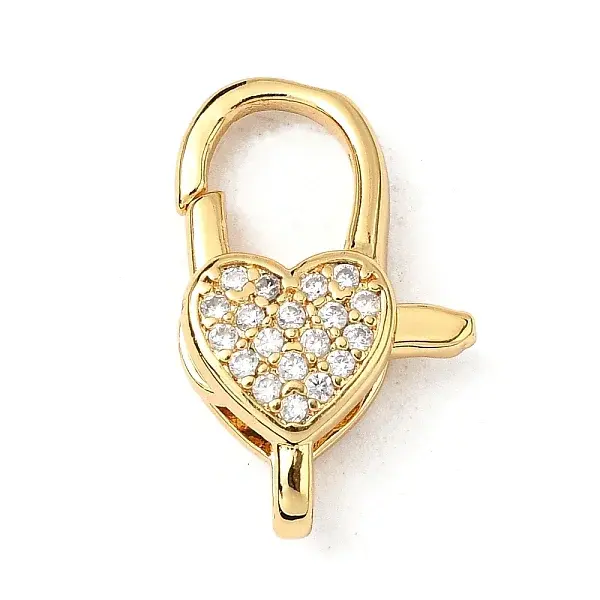 Brass Clear Cubic Zirconia Lobster Claw Clasps