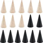 16 Pcs 2 Style Wooden Ring Displays