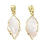 Brass Pave Natural Shell Pendants
