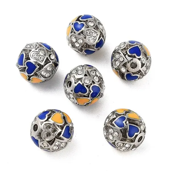 Platinum Plated Alloy Rhinestone Beads