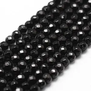 Natural Dyed & Heated Black Onyx Beads Strands
