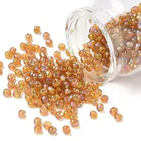 Transparent Rainbow Colours Round Glass Seed Beads