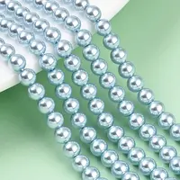 Baking Painted Pearlized Glass Pearl Bead Strands