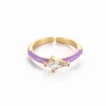 Brass Enamel Cuff Rings
