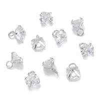 Brass Clear Cubic Zirconia Charms