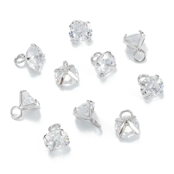 Brass Clear Cubic Zirconia Charms