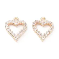 Rack Plating Brass Micro Pave Cubic Zirconia Charms