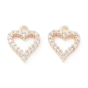 Rack Plating Brass Micro Pave Cubic Zirconia Charms