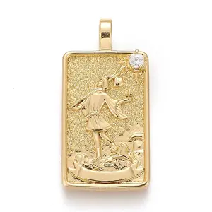 Brass Micro Pave Clear Cubic Zirconia Pendants