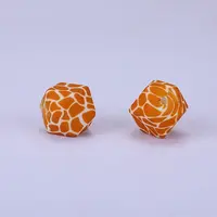 Colorful Pattern Printed Silicone Focal Beads