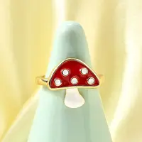 Brass Enamel Cuff Open Rings for Women