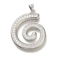 Rack Plating Brass Micro Pave Cubic Zirconia Pendants