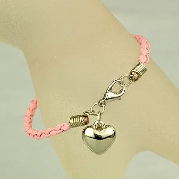 PU Leather Braided Charm Bracelets