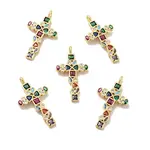 Cross Brass Micro Pave Colorful Cubic Zirconia Pendants