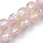 Handmade Silver Foil Glass Lampwork Beads Strands
