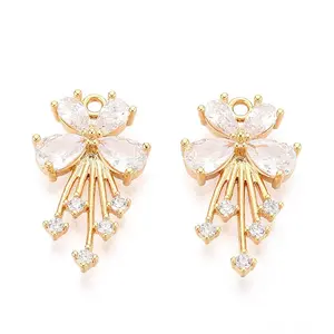 Brass Micro Pave Cubic Zirconia Pendants