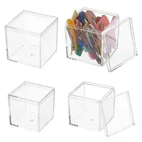 4Pcs 2 Style Square Recyclable Plastic Clear Gift Boxes