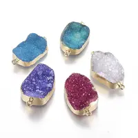 Natural Druzy Crystal Links connectors