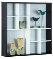 Nástěnná police s přihrádkami iii kaspian - bílá/černá