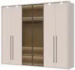 Šestidveřová kombinovaná šatní skříň s led osvětlením baptiste -