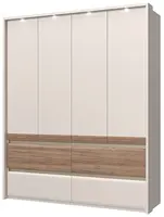 Čtyřdveřová šatní skříň s led osvětlením artemisia - dub