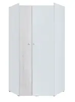 Rohová šatníková skriňa beta - biela/dub wilton