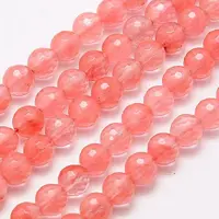 Cherry Quartz Glass Beads Strands