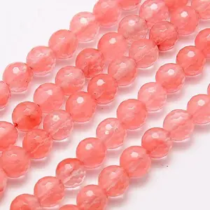 Cherry Quartz Glass Beads Strands