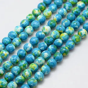 Synthetic Ocean White Jade Beads Strands