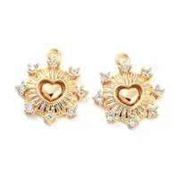 Brass Micro Pave Cubic Zirconia Charms