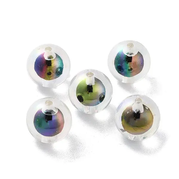 UV Plating Rainbow Iridescent Acrylic Beads