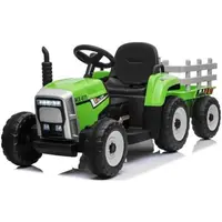 Elektrický Traktor Workers s vlečkou, zelený, Pohon zadních kol, 12V baterie