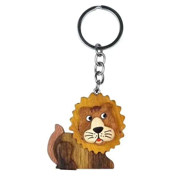 Dvěděti Dřevěná klíčenka velká Lev ležící