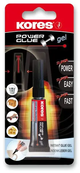 Vteřinové lepidlo Kores Power Glue Gel - 3 g, gelové