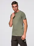 Ombre Men's t-shirt with wash effect - olive