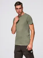 Ombre Men's t-shirt with wash effect - olive